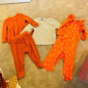 Huge Fall/Halloween/Thanksgiving 12-18 month bundle of smocks and outfits
